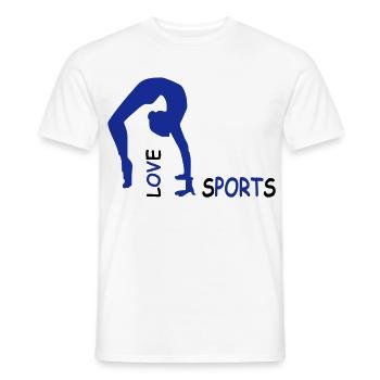 sports - Men's T-Shirt - white - Front - AI Model Male 178 dark (178cm)
