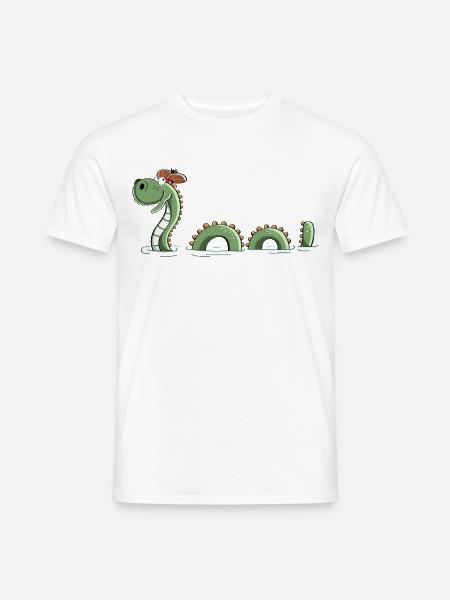 Nessie Seeungeheuer In Schottland - Comic - Fun - Männer T-Shirt - Weiß