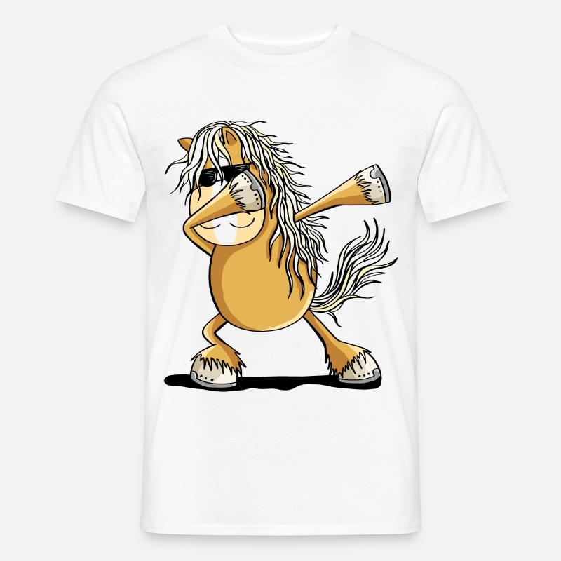 Cool Dab Dance Horse Dabbing Pony Comic - T-shirt homme - blanc