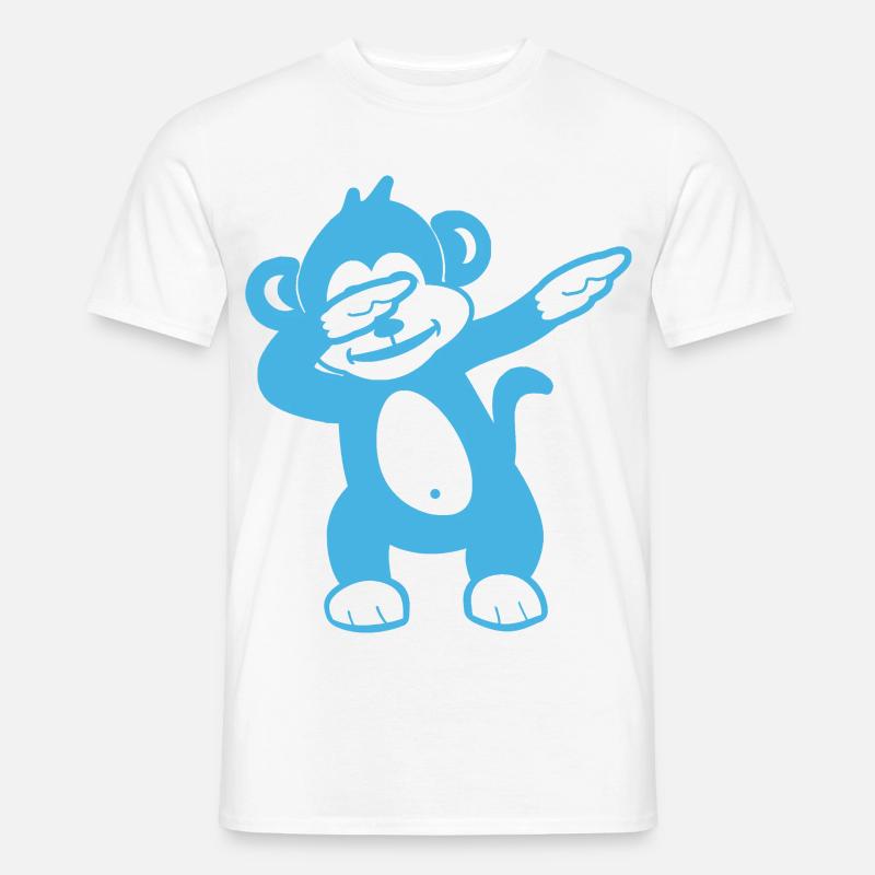 Blue Monkey Maskottchen – Verspieltes Design - Männer T-Shirt - Weiß