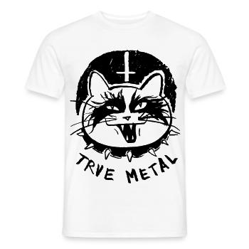 Trve Metal Cat - Männer T-Shirt - Weiß - Vorne - AI Model Male 178 dark (178cm)