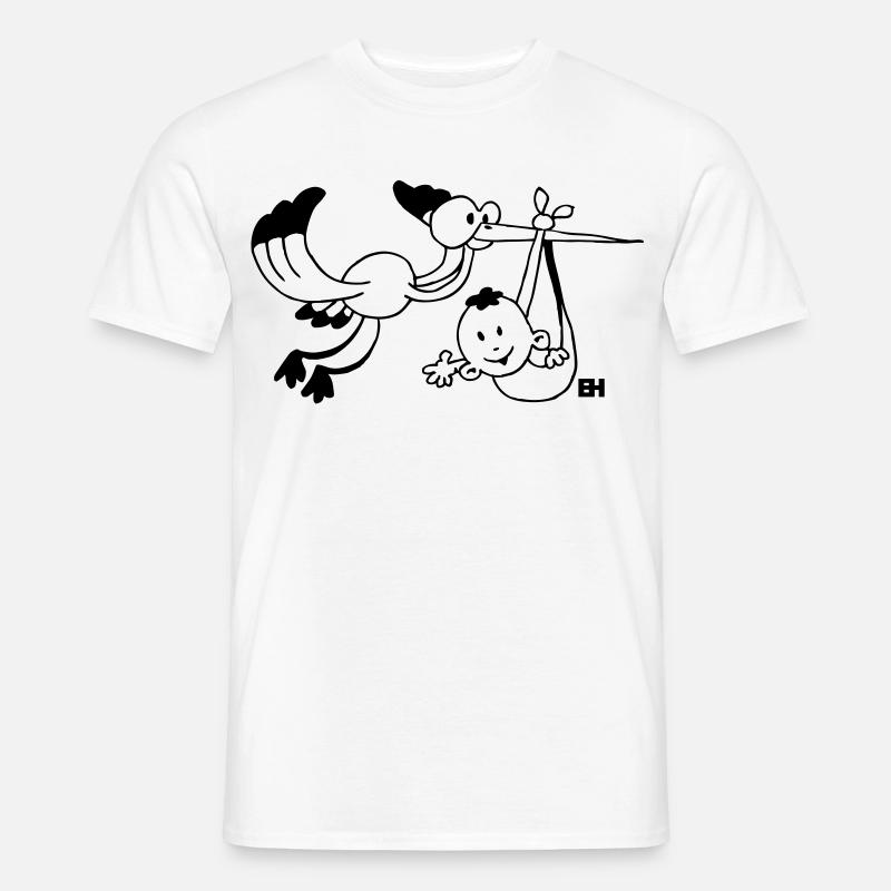 Der Storch bringt die Babys. - Männer T-Shirt - Weiß