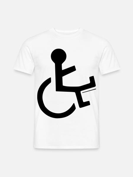 Rollstuhlfahrer mit gebrochenem Bein # - Männer T-Shirt - Weiß