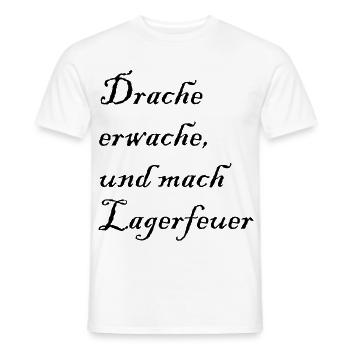 Drache erwache - Männer T-Shirt - Weiß - Vorne - AI Model Male 178 dark (178cm)