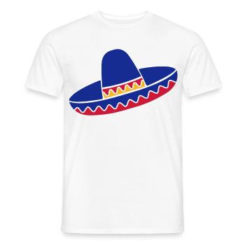 Sombrero Azul de Fiesta - Men's T-Shirt - white - Front - AI Model Male 178 dark (178cm)