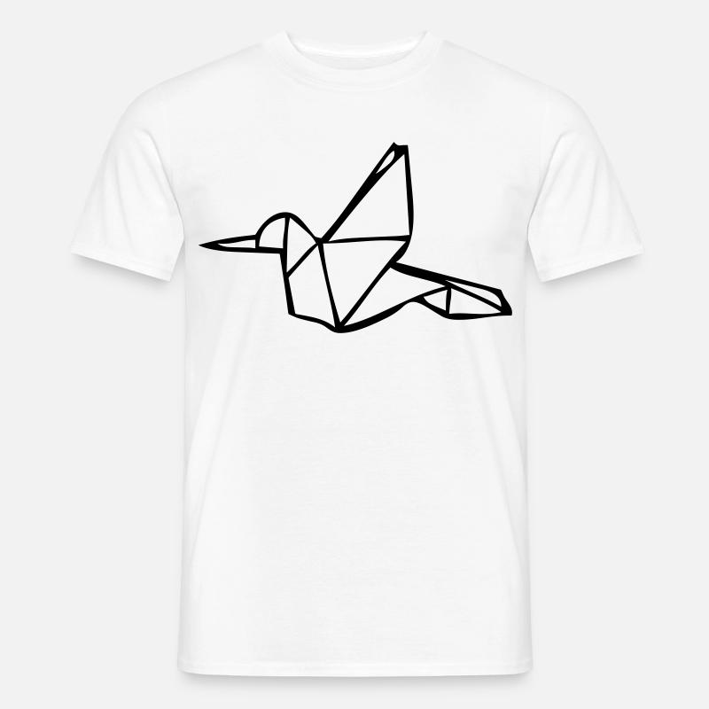 Origami Eisvogel - Männer T-Shirt - Weiß