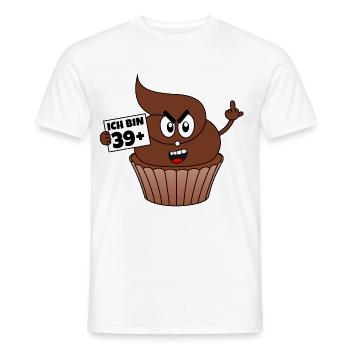 40. Geburtstag - Ich bin 39 + 1 - Kackcake - Männer T-Shirt - Weiß - Vorne - AI Model Male 178 dark (178cm)