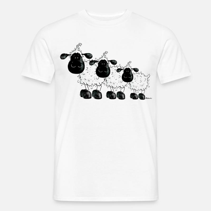 Drei Schäfchen - Schaf - Schafe- Sheep - Männer T-Shirt - Weiß