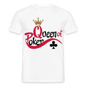 poker queen - T-shirt homme - blanc - Devant - AI Model Male 178 dark (178cm)