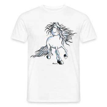 "White Beauty" - Horse - Andalusian - Men's T-Shirt - white - Front - AI Model Male 178 dark (178cm)