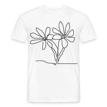 Blumen Abstrakter Geometrie Druckdesign - Männer T-Shirt - Weiß - Vorne - AI Model Male 178 dark (178cm)