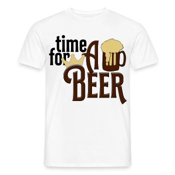 Bier - Heren T-shirt - wit - Voor - AI Model Male 178 dark (178cm)