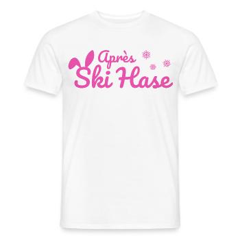 Apres Ski Hase Skihase Après Ski Party Schnee pink - Männer T-Shirt - Weiß - Vorne - AI Model Male 178 dark (178cm)