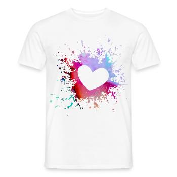 Colorful Heart Splashes of Color - Men's T-Shirt - white - Front - AI Model Male 178 dark (178cm)