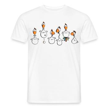 Crazy Chickens - Chicken - Hens - cock - Men's T-Shirt - white - Front - AI Model Male 178 dark (178cm)