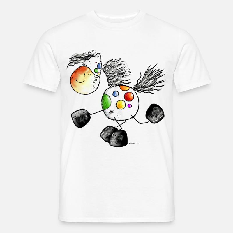 Kunterbuntes Pferd - Pony - Pferde - Männer T-Shirt - Weiß