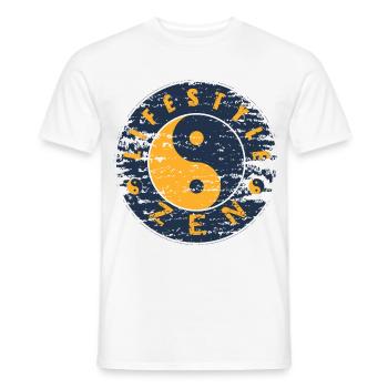 Yin Yang Zen Vintage Circle - Men's T-Shirt - white - Front - AI Model Male 178 dark (178cm)