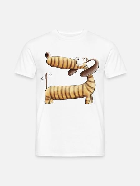 Verrückter Dachshund I Hundefreund Dackel Geschenk - Männer T-Shirt - Weiß