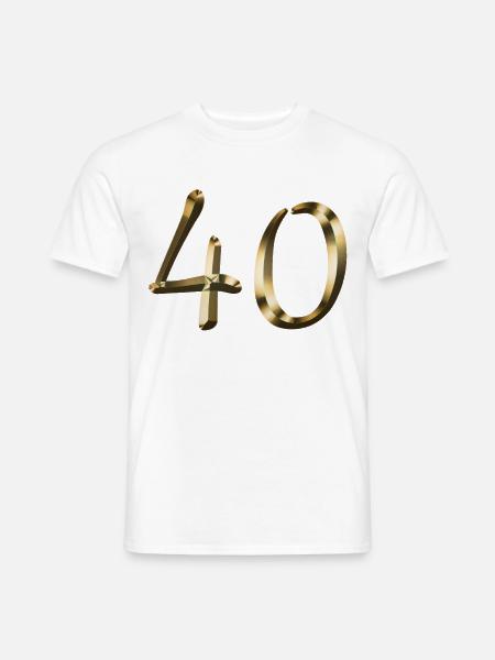 40 Jahre Gold 40. Geburtstag Jubilar Jubiläum - Männer T-Shirt - Weiß