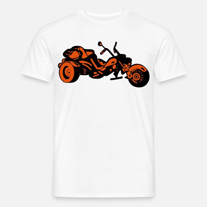 Chopper Inferno – Comic Style Trike - Männer T-Shirt - Weiß