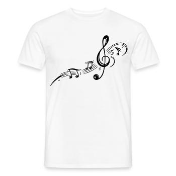Les notes de musique, clefs, musique - T-shirt homme - blanc - Devant - AI Model Male 178 dark (178cm)