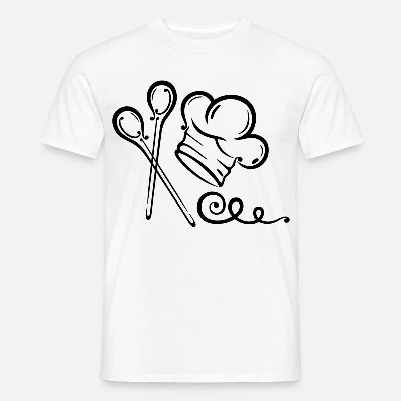 Cooking cap, cook, kitchen, cooking spoon - Men's T-Shirt - white