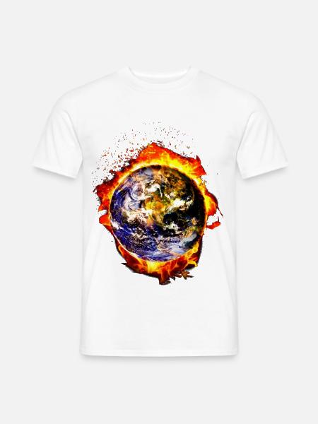 Brennende Erde - Männer T-Shirt - Weiß