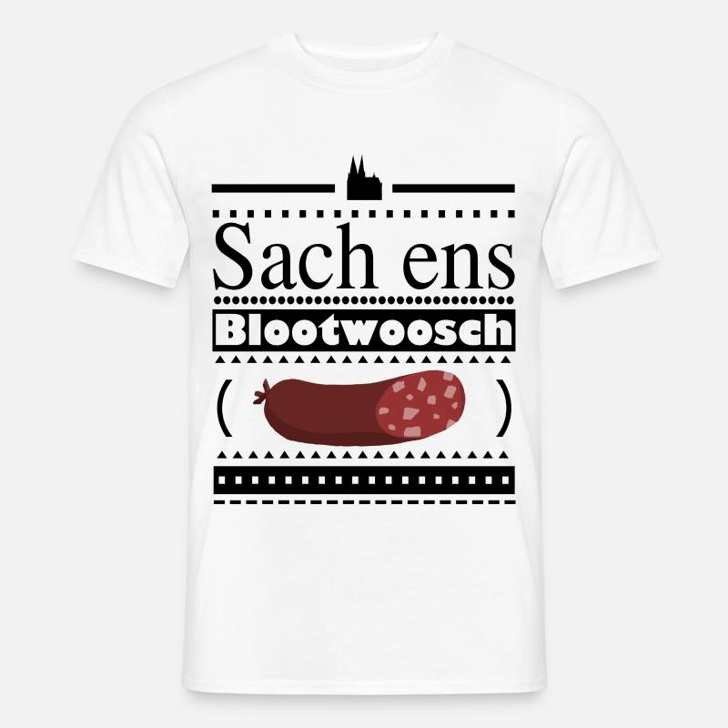 Kölner Blutwurst Cartoon Design - Männer T-Shirt - Weiß