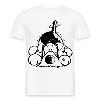 Verträumter Airedale Terrier - Männer T-Shirt - Weiß - Vorne - AI Model Male 178 dark (178cm)
