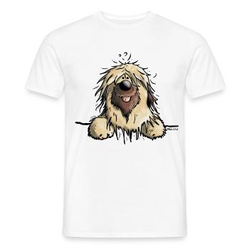 Abenteuerlustiger Briard - Männer T-Shirt - Weiß - Vorne - AI Model Male 178 dark (178cm)