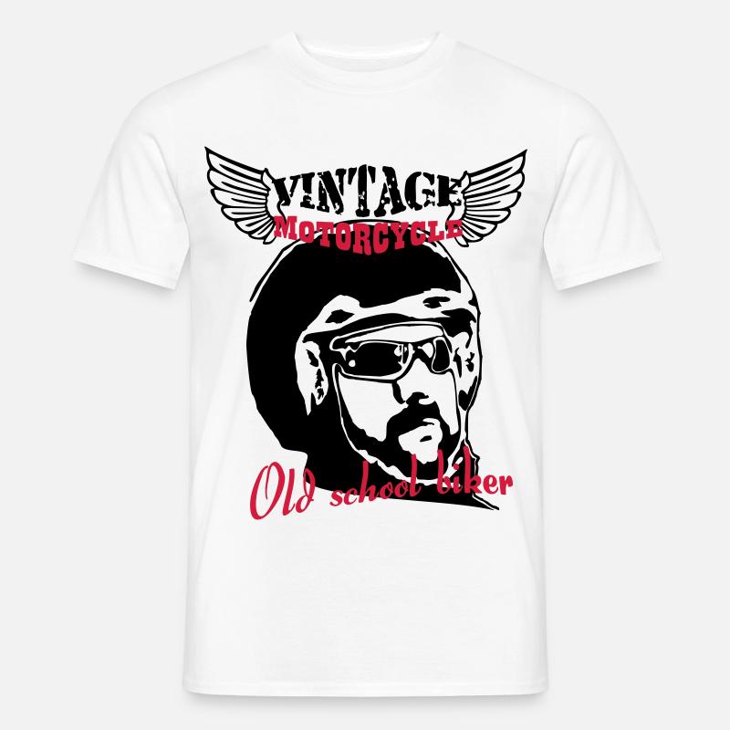 Old Biker Motorcycle 1 - Männer T-Shirt - Weiß
