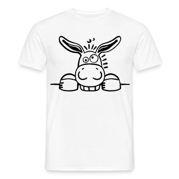 Curieux âne - T-shirt homme - blanc - Devant - AI Model Male 178 dark (178cm)