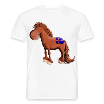 Cheval islandais - T-shirt homme - blanc - Devant - AI Model Male 178 dark (178cm)