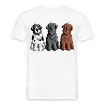 Neufundländer Trio - Männer T-Shirt - Weiß - Vorne - AI Model Male 178 dark (178cm)