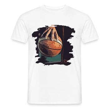 Basketball - Männer T-Shirt - Weiß - Vorne - AI Model Male 178 dark (178cm)