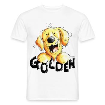 Lustiger Golden Retriever - Männer T-Shirt - Weiß - Vorne - AI Model Male 178 dark (178cm)