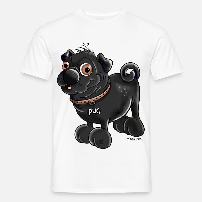 Da kommt ein Mops - Männer T-Shirt - Weiß