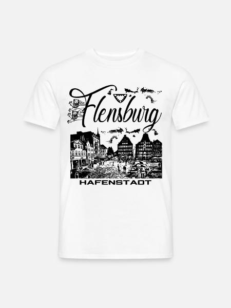 Flensburg - Hafenstadt - Männer T-Shirt - Weiß