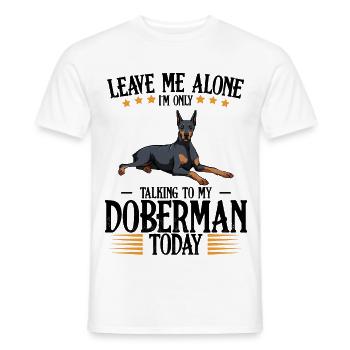 Graphique du doberman avec couronne d’étoiles - T-shirt homme - blanc - Devant - AI Model Male 178 dark (178cm)