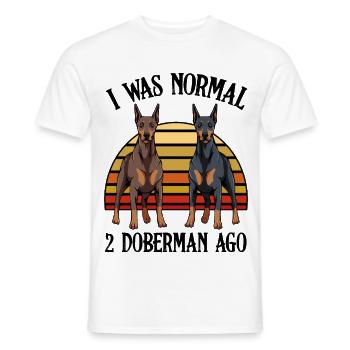 Duo Doberlight au coucher du soleil - T-shirt homme - blanc - Devant - AI Model Male 178 dark (178cm)