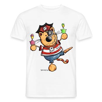 Mignon chat comique - T-shirt homme - blanc - Devant - AI Model Male 178 dark (178cm)