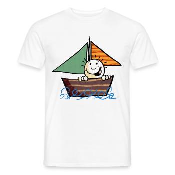 Kind aufm Boot - Männer T-Shirt - Weiß - Vorne - AI Model Male 178 dark (178cm)