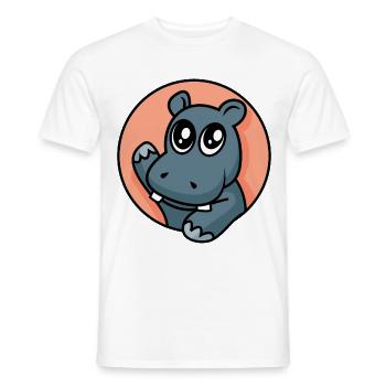 Hippopotame drôle - conception - T-shirt homme - blanc - Devant - AI Model Male 178 dark (178cm)
