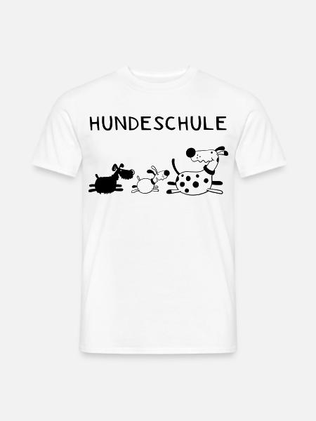 Lustige Hundeschule - Hund - Hunde - Comic - Männer T-Shirt - Weiß