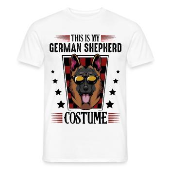 Sunglasses Shepherd Dog in Retro Look - Men's T-Shirt - white - Front - AI Model Male 178 dark (178cm)