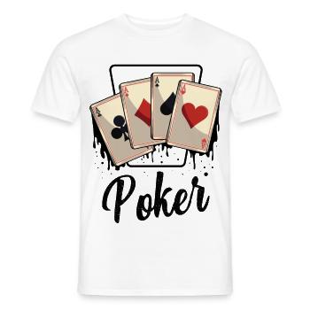 Ace of Four Card Design - Men's T-Shirt - white - Front - AI Model Male 178 dark (178cm)