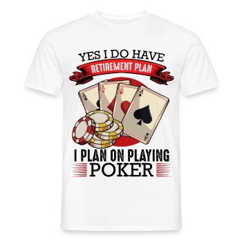 Cartes et jetons du plan de retraite - T-shirt homme - blanc - Devant - AI Model Male 178 dark (178cm)