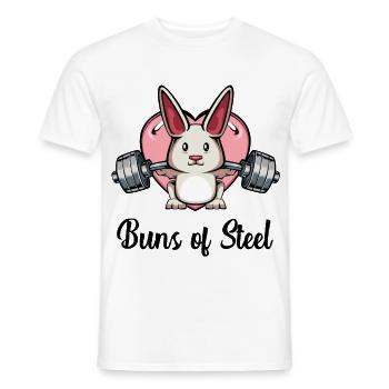 Power bunny with heart - Men's T-Shirt - white - Front - AI Model Male 178 dark (178cm)