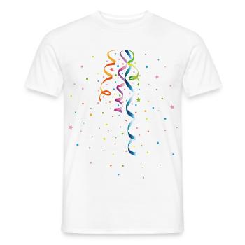 Confettis et serpentins design de fête coloré - T-shirt homme - blanc - Devant - AI Model Male 178 dark (178cm)