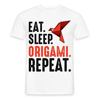 Oiseau Origami Rouge - T-shirt homme - blanc - Devant - AI Model Male 178 dark (178cm)